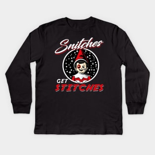 Snitches Get Stitches Elf Kids Long Sleeve T-Shirt